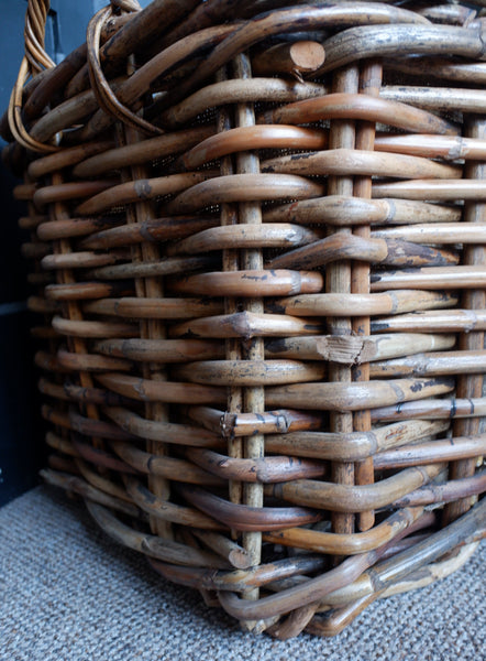 NEW Handwoven Natural Rattan Fireside LOG Basket Sturdy Storage - 3 Sizes
