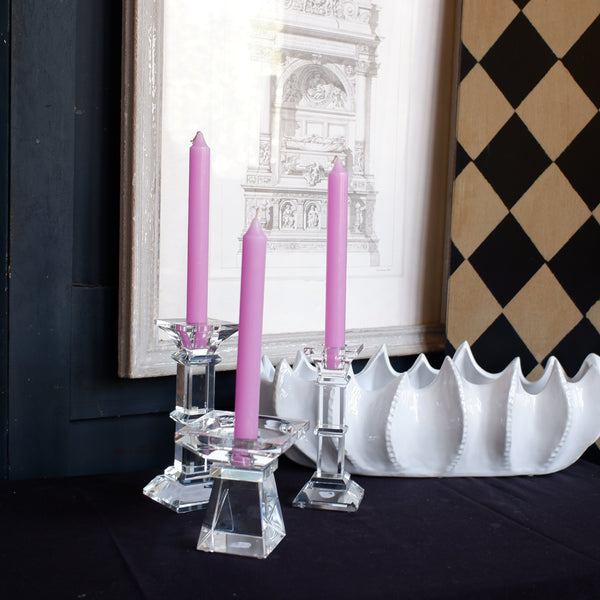 New Lead CRYSTAL Glass Column Pillar Candlestick Candle Holder