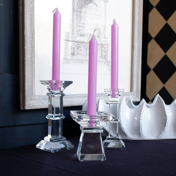 New Lead CRYSTAL Glass Column Pillar Candlestick Candle Holder