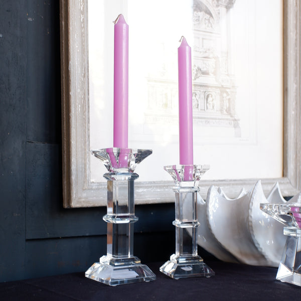 New Lead CRYSTAL Glass Column Pillar Candlestick Candle Holder