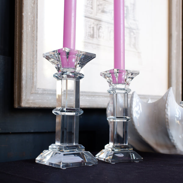 New Lead CRYSTAL Glass Column Pillar Candlestick Candle Holder