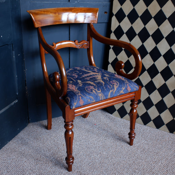 Antique Mahogany Fireside Library Reading Parlour Elbow Occasional Armchair