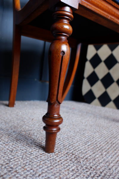 Antique Mahogany Fireside Library Reading Parlour Elbow Occasional Armchair