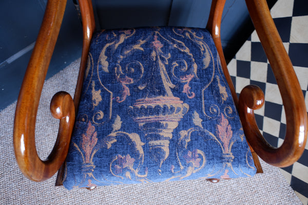 Antique Mahogany Fireside Library Reading Parlour Elbow Occasional Armchair