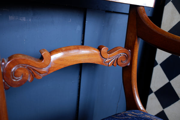 Antique Mahogany Fireside Library Reading Parlour Elbow Occasional Armchair