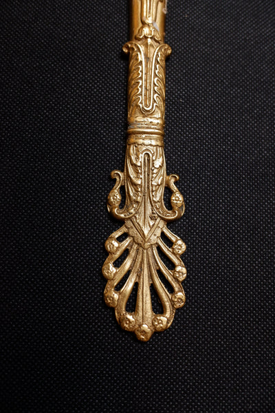 Pair of Antique French Gilt Brass Ornate Cherub Double Arm Wall Lights