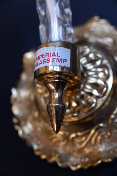 Pair of Vintage Gold Brass Ornate Glass Crystal LUSTRES Wall Lights