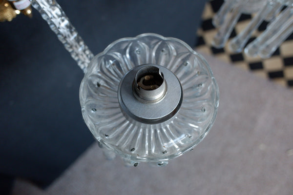 Pair of Vintage Gold Brass Ornate Glass Crystal LUSTRES Wall Lights