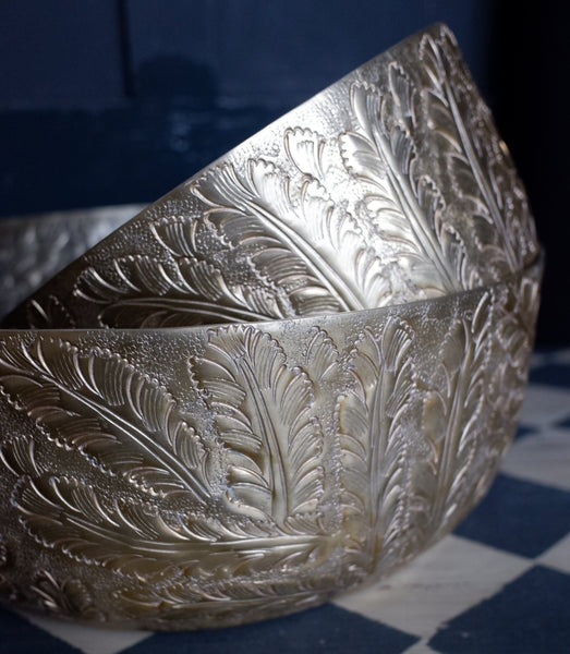 Laura Ashley WINSPEAR Gold Decorative Embossed Leaf Bowl - 2 Sizes