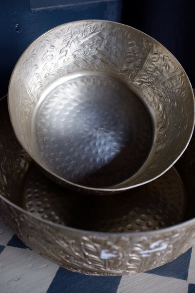 Laura Ashley WINSPEAR Gold Decorative Embossed Leaf Bowl - 2 Sizes