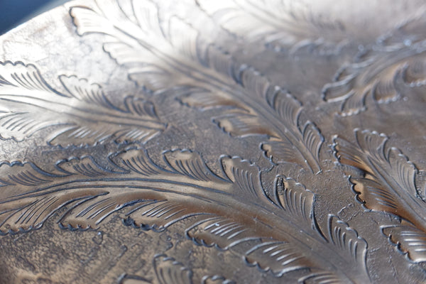 Laura Ashley WINSPEAR Gold Decorative Metal Embossed Leaf Tray Platter