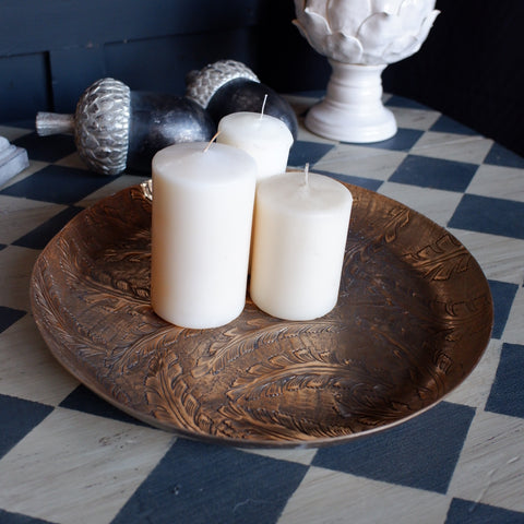 Laura Ashley WINSPEAR Gold Decorative Metal Embossed Leaf Tray Platter