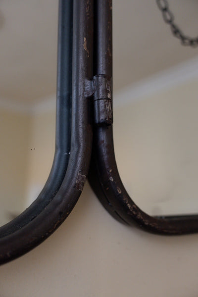 Rustic BLACK Industrial Vintage Retro Style Triple Dressing Mirror