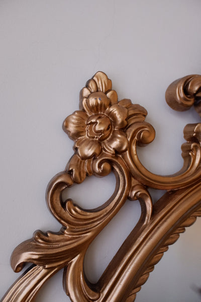 Vintage OVAL French Louis Style Ornate Gold Gilt Mirror