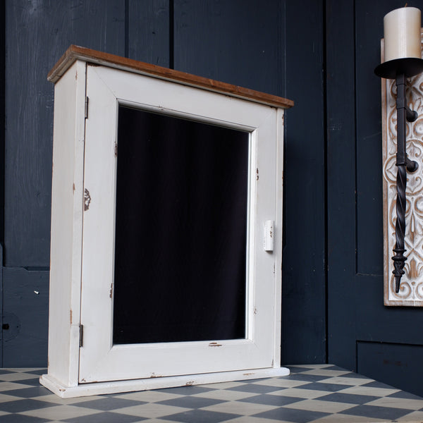 VINTAGE French Style CREAM Mirror APOTHECARY Medicine Cabinet Cupboard