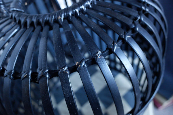 Black Natural Bamboo Bird Cage Chandelier Rustic Ceiling Light Lantern