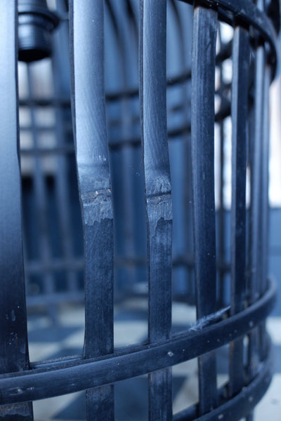 Black Natural Bamboo Bird Cage Chandelier Rustic Ceiling Light Lantern