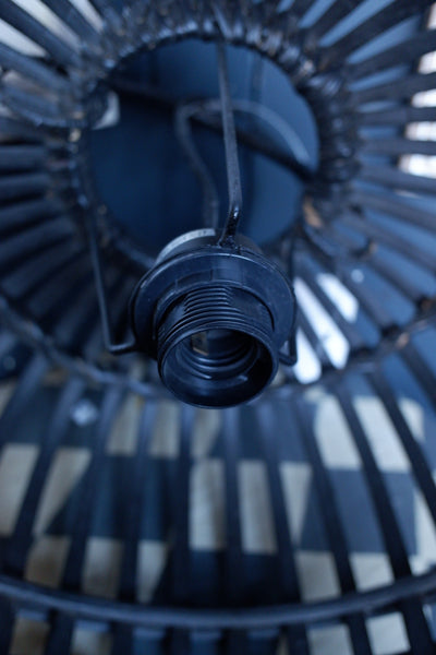 Black Natural Bamboo Bird Cage Chandelier Rustic Ceiling Light Lantern