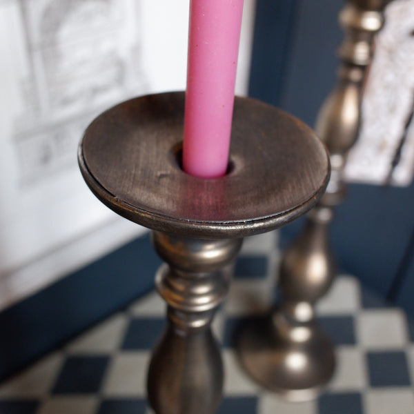 New Tall Metal Gold Rustic Torchere Candlestick Mantel Column Candle Holder