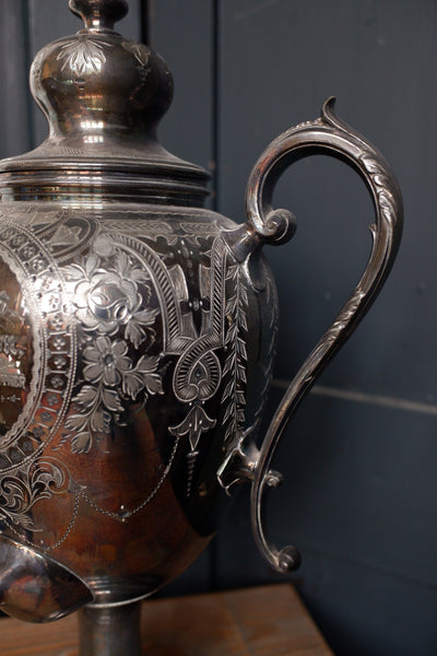 Dated 1899 Antique Victorian Silver Plated Samovar Tea Coffee Water Urn
