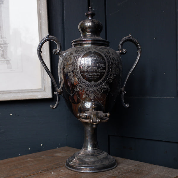 Dated 1899 Antique Victorian Silver Plated Samovar Tea Coffee Water Urn