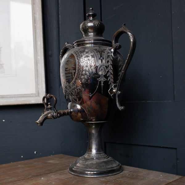 Dated 1899 Antique Victorian Silver Plated Samovar Tea Coffee Water Urn