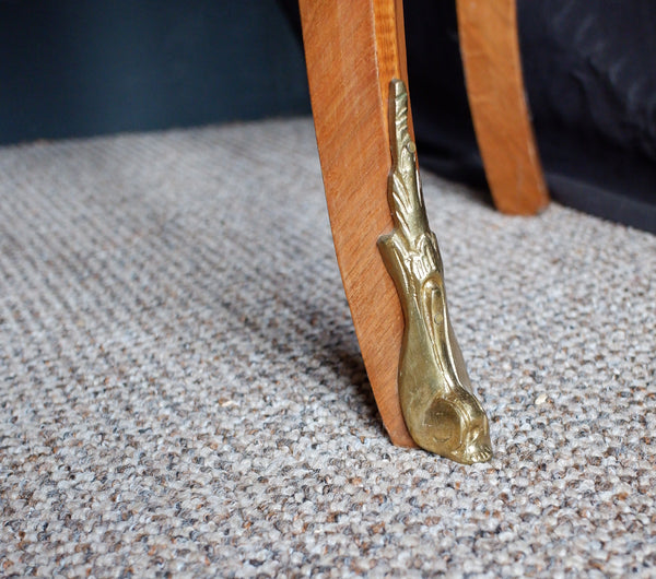 Pair of Vintage French Marble Inlaid Bombe Chest of 3 Drawers Lamp Table Bedside Cabinets