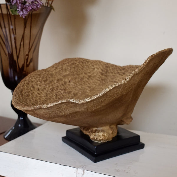 Faux CORAL Decorative Large Bowl Gold & Black Sculpture Centrepiece Ornament