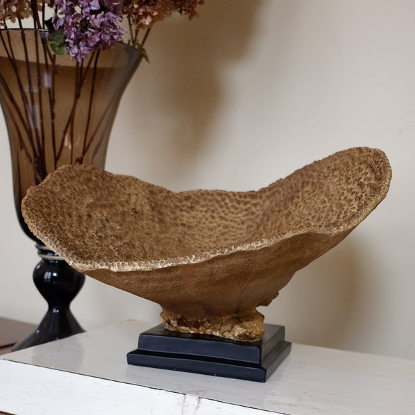 Faux CORAL Decorative Large Bowl Gold & Black Sculpture Centrepiece Ornament