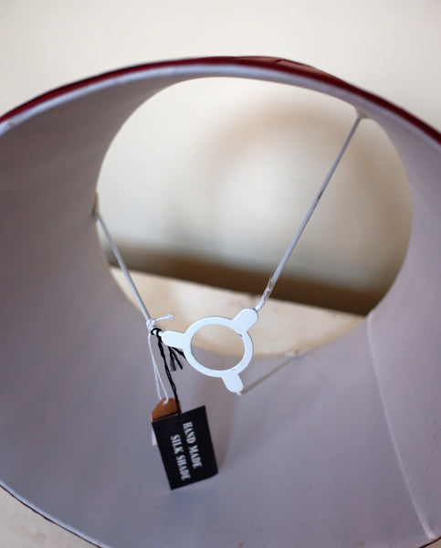 New SILK Pleated Burgundy Round Drum Lined Lamp Light Shade