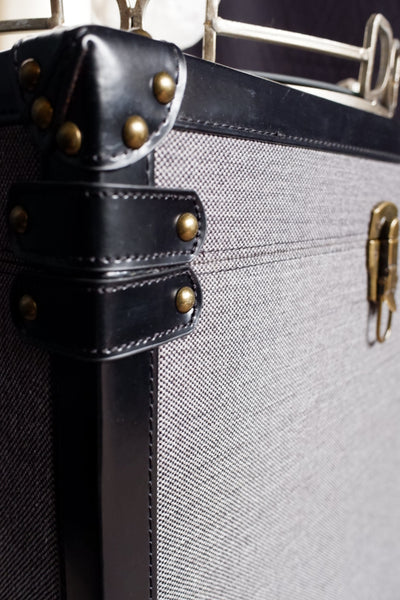 New HAMPTONS Grey Faux Leather Storage Chest/Trunk Coffee Side Table