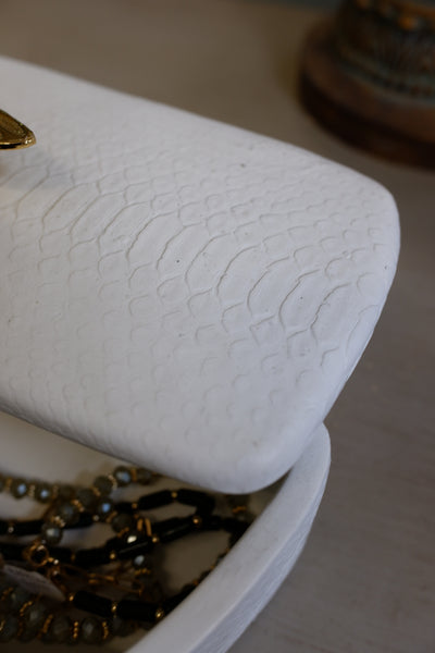 New White & Gold Trinket Honey BEE Jewellery Box w/Lid