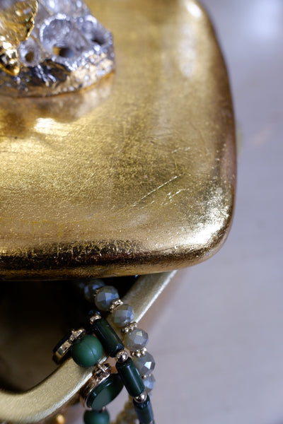 New Gold Gilt Trinket Honey BEE Compact Jewellery Box w/Lid Square