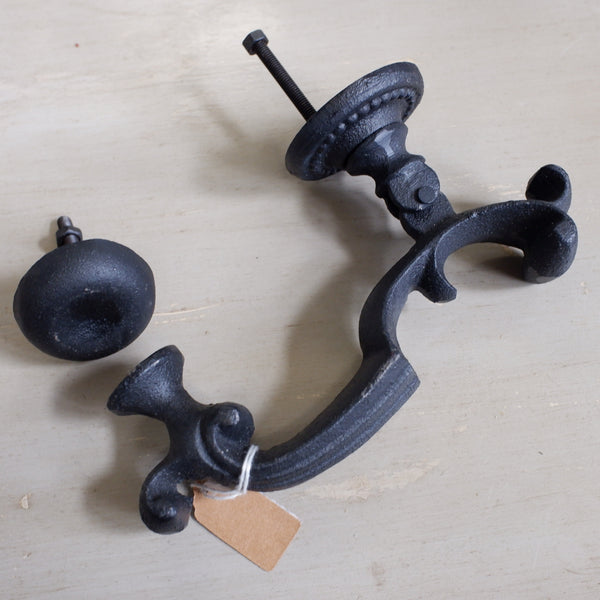 New Large Ornate Bold Black Door Knocker Rustic Cast Iron Metal