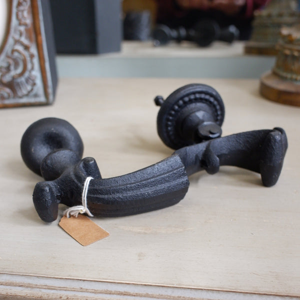New Large Ornate Bold Black Door Knocker Rustic Cast Iron Metal