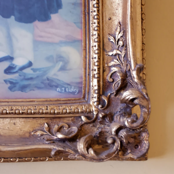 Vintage GOLD Gilt Ornate Ceramic Picture Photo Frame Children & Pets