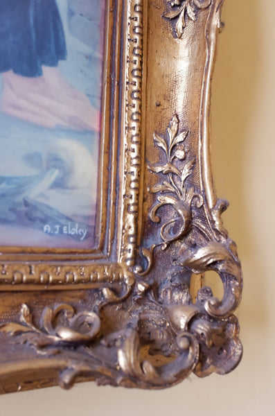 Vintage GOLD Gilt Ornate Ceramic Picture Photo Frame Children & Pets