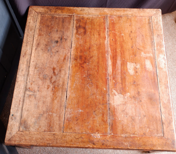 Large 96x96cm Vintage Square Oriental Coffee Table Cedar Wood Rustic Chinese Japanese