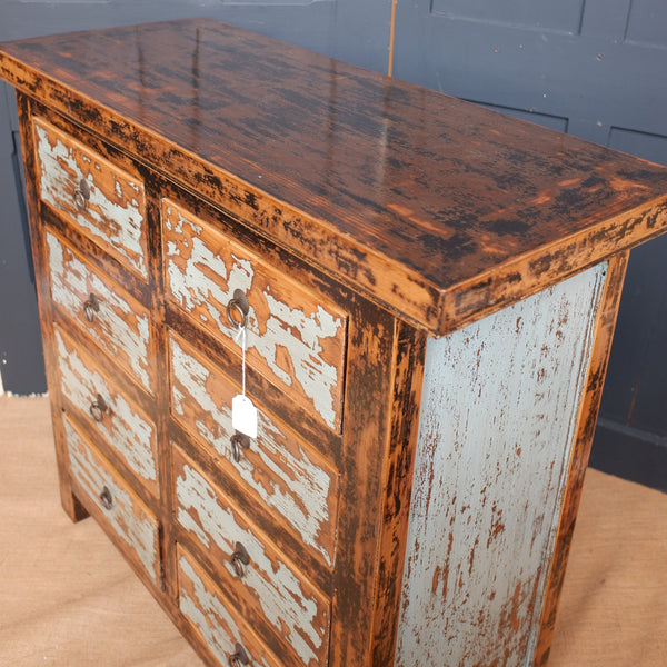 New Vintage Rustic Distressed Chest of 8 Drawers TSANG Sideboard Unit