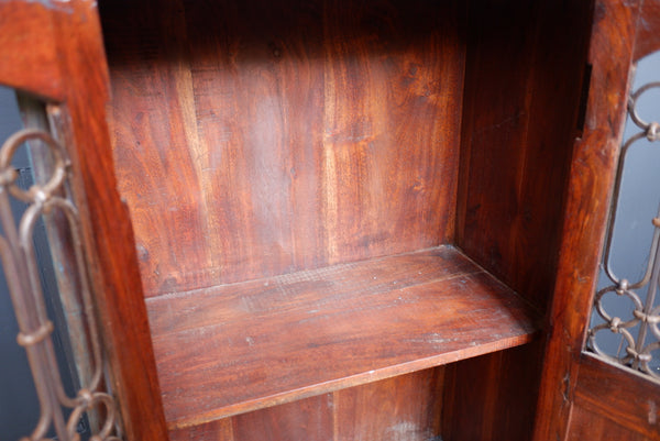 Indian Solid Hardwood Vintage Teal Blue Painted Rustic Cabinet Cupboard Sideboard Unit
