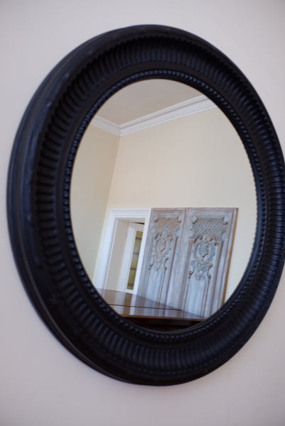 New Large Black ROUND Rustic Vintage French Style Wall Mirror