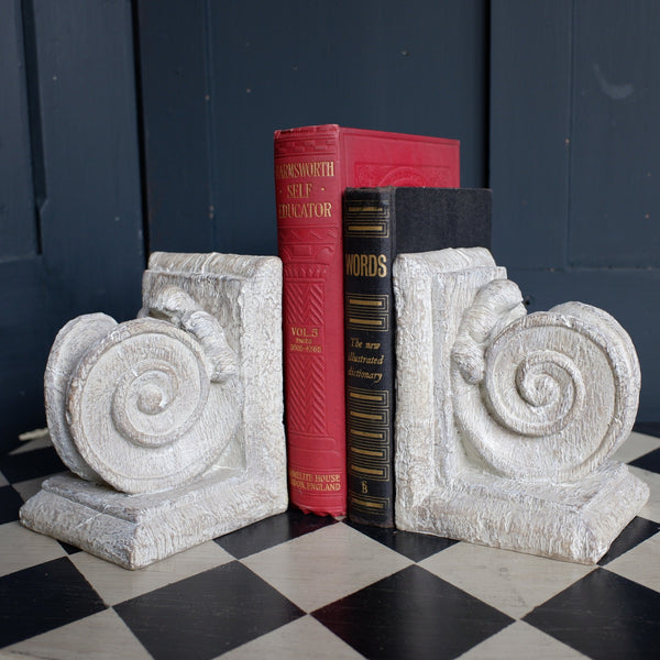 New Rustic COLUMN Cream Vintage Style Ornate Shabby Chic Shelf Tidy Bookends Book Stop