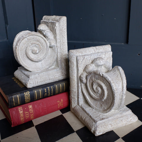 New Rustic COLUMN Cream Vintage Style Ornate Shabby Chic Shelf Tidy Bookends Book Stop