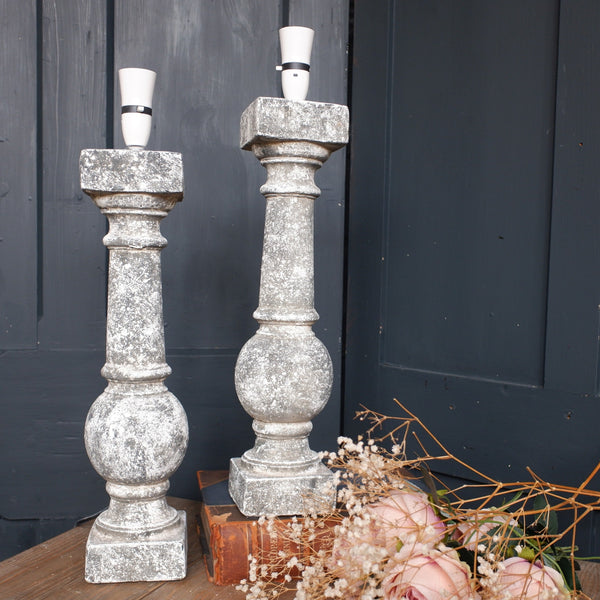 New Shabby Chic Rustic Natural Stone Column Table Lamp Base