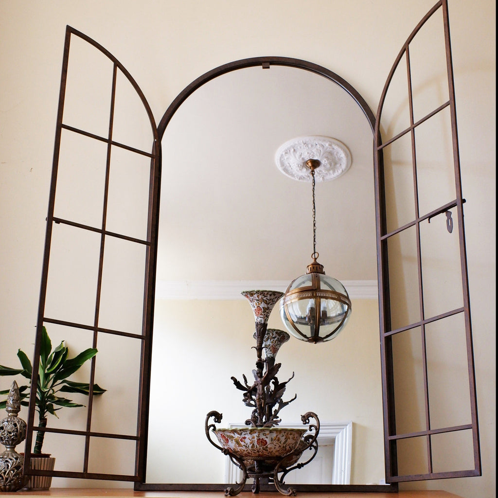 Open Window Style Mirrors New 175x97cm Arched Window Style Shabby Chic Large Rustic Metal Distre ...