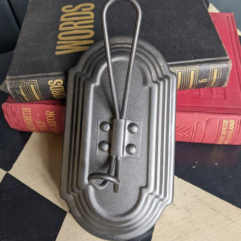 New ART DECO French Vintage Shabby Chic Metal GREY BLACK Rustic Wall Coat HOOK