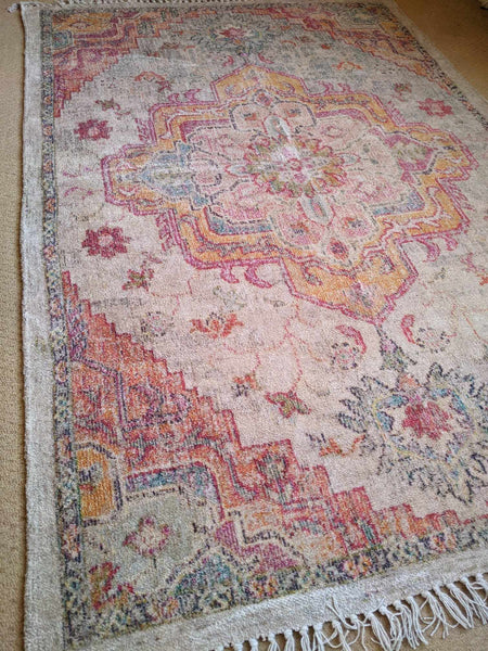New 120x180cm INDIAN KILIM KELIM 100% COTTON HAND WOVEN Carpet Rug Runner
