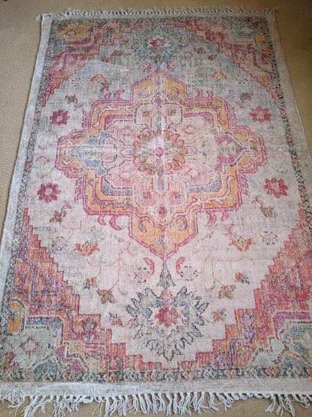 New 120x180cm INDIAN KILIM KELIM 100% COTTON HAND WOVEN Carpet Rug Runner