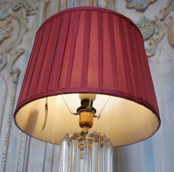 New SILK Pleated Burgundy Round Drum Lined Lamp Light Shade
