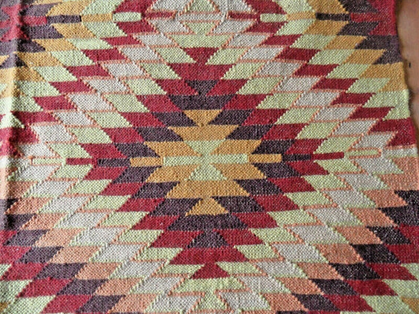 New 140x200cm INDIAN KILIM KELIM Wool Aztec Design HAND WOVEN Carpet Rug Runner